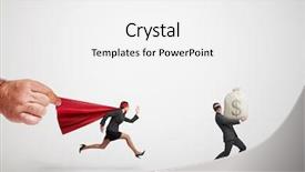  Presentation with red grey - Slide deck enhanced with cash power - big mans hand holding background and a white colored foreground