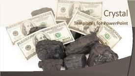  Presentation with coal - Presentation theme consisting of cash power - coal and money background and a lemonade colored foreground