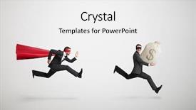  Presentation with superman - Amazing slide set having cash power - thief stole the bag backdrop and a white colored foreground