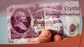  Presentation with ussr - Presentation theme with cash power - vintage 25 rubles ussr banknote background and a coral colored foreground