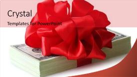  Presentation with white - Audience pleasing presentation theme consisting of christmas prize - bundle of dollars tied backdrop and a  colored foreground