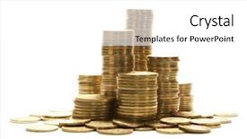  Presentation with white gold award - Beautiful presentation theme featuring golden coins isolated on white backdrop and a white colored foreground