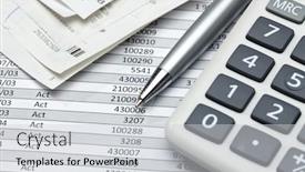  Presentation with bookkeeping - Audience pleasing slide deck consisting of cash-registers-purchase-receipt-calculator backdrop and a light gray colored foreground