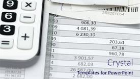  Presentation with financial analysis - Presentation design consisting of cash-registers-purchase-receipt-calculator background and a sky blue colored foreground