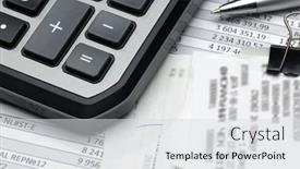  Presentation with bookkeeping - Presentation theme consisting of cash-registers-purchase-receipt-written background and a light gray colored foreground