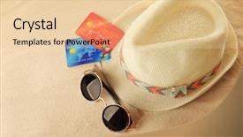  Presentation with banking bank vault door - Colorful theme enhanced with cash transfer - bank card with male hat backdrop and a lemonade colored foreground