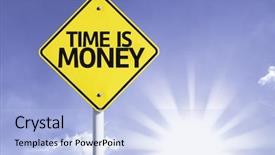  Presentation with transit road - Colorful theme enhanced with time is money road sign backdrop and a sky blue colored foreground