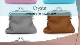  Presentation with cash - PPT theme with cash-wallet-collection-isolated-over background and a arctic colored foreground