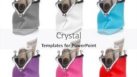  Presentation with cash - Presentation theme having cash-wallet-collection-isolated-over background and a white colored foreground