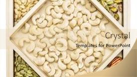  Presentation with almond - Cool new presentation with cashew and other nuts pecan almond pine pistachio peanut in a geometrical wood tray backdrop and a lemonade colored foreground