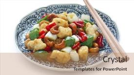  Presentation with chinese food - Colorful slides enhanced with cashew chicken chinese food backdrop and a gold colored foreground