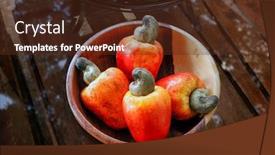  Presentation with power poind marketin educativa para desc - Audience pleasing theme consisting of cashew-fresh-originating-from-para backdrop and a tawny brown colored foreground