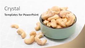  Presentation with nut - Beautiful slides featuring cashew-nut-peeled-raw backdrop and a white colored foreground
