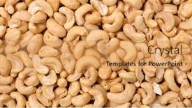  Presentation with nut - PPT theme having cashew-nut-peeled-raw background and a yellow colored foreground