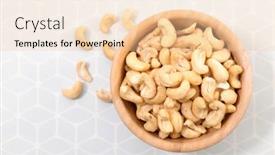  Presentation with nut - PPT layouts with cashew-nut-peeled-raw background and a lemonade colored foreground