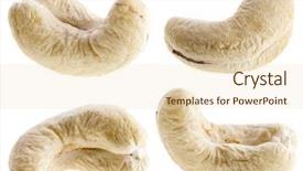  Presentation with nut - Beautiful presentation featuring cashew nuts isolated on white backdrop and a lemonade colored foreground