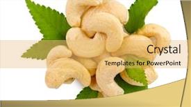  Presentation with nut - Cool new slides with cashew nuts isolated on white backdrop and a yellow colored foreground