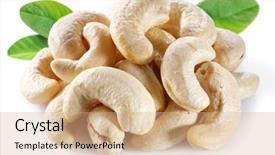 Presentation with leaves - Slides having cashew with leaves on white background and a  colored foreground