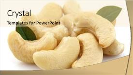  Presentation with nut - Audience pleasing slide set consisting of cashew with leaves backdrop and a blonde colored foreground
