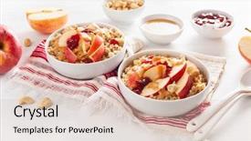  Presentation with peanut - Cool new PPT theme with cashews - apple peanut butter quinoa bowl backdrop and a lemonade colored foreground