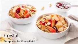  Presentation with apple pear quince - Slide set enhanced with cashews - apple peanut butter quinoa bowl background and a lemonade colored foreground