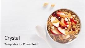  Presentation with apple pear quince - Presentation theme consisting of cashews - apple peanut butter quinoa bowl background and a light gray colored foreground