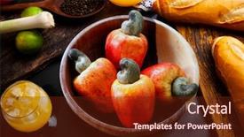  Presentation with para cosmetics - PPT theme having cashews - cashew fresh originating from para background and a tawny brown colored foreground