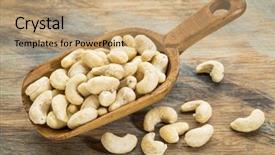  Presentation with wood rustic - Amazing slide set having cashews - cashew nuts on a rustic backdrop and a coral colored foreground