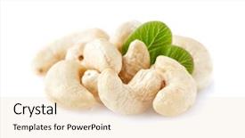  Presentation with nuts - Slide set featuring cashews - cashew nuts with leaves background and a lemonade colored foreground