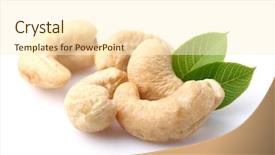 Presentation with chemistry leaves green leaf - Theme consisting of cashews - cashew with leaves background and a cream colored foreground
