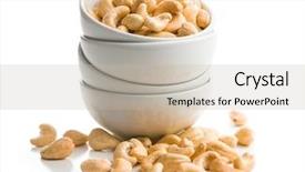  Presentation with roast nuts and candy - Cool new slide deck with cashews - roasted cashew nuts in bowl backdrop and a mint green colored foreground