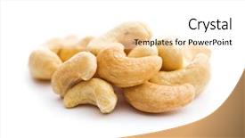  Presentation with nuts - Beautiful slide deck featuring cashews - roasted cashew nuts isolated backdrop and a white colored foreground