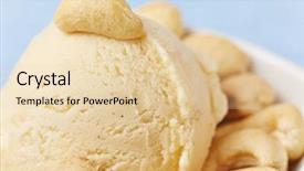  Presentation with ice cream - Theme having cashews - scoop of cashew ice cream background and a lemonade colored foreground