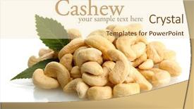  Presentation with nuts - Beautiful PPT theme featuring cashews - tasty cashew nuts with leaves backdrop and a lemonade colored foreground