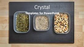  Presentation with pumpkin seeds - Beautiful presentation theme featuring cashews-pistachio-pumpkin-seeds-sunflower backdrop and a gray colored foreground