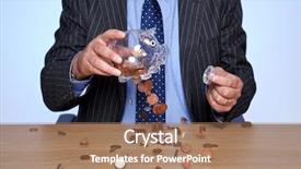  Presentation with banking bank vault door - Colorful slide deck enhanced with cashflow - photo of a banker sat backdrop and a coral colored foreground