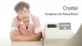  Presentation with customers - PPT theme with cashier bored because there are background and a white colored foreground