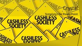  Presentation with cashless - PPT theme enhanced with cashless society background and a gold colored foreground