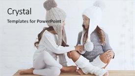  Presentation with knitted clothes - Beautiful slide set featuring cashmere - cute little girls of 5 backdrop and a white colored foreground
