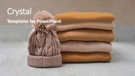  Presentation with hat - Cool new presentation theme with cashmere - knitted hat on stack backdrop and a coral colored foreground