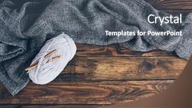  Presentation with knitting - Cool new PPT theme with cashmere - knitting and blanket on brown backdrop and a dark gray colored foreground