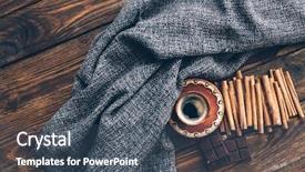  Presentation with knitting - Amazing slides having cashmere - knitting coffee and blanket backdrop and a ocean colored foreground