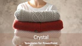  Presentation with cartoon kids holding hands - PPT layouts consisting of cashmere - woman holding folded clothes background and a coral colored foreground