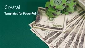  Presentation with gaming - Presentation theme with casino-and-us-dollars-chips background and a ocean colored foreground