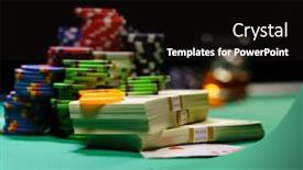  Presentation with gaming - Beautiful PPT theme featuring casino-and-us-dollars-chips backdrop and a black colored foreground