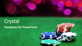  Presentation with poker chips - PPT theme with casino background and chips poker background and a forest green colored foreground