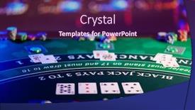  Presentation with casino black jack - PPT layouts consisting of casino-black-jack-gambling-table background and a violet colored foreground