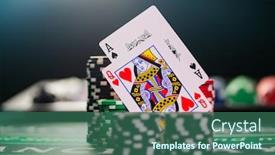  Presentation with black jack - Theme enhanced with casino-black-jack-table-selective background and a ocean colored foreground