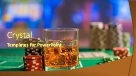  Presentation with casino black jack - Slide deck with casino-black-jack-table background and a tawny brown colored foreground