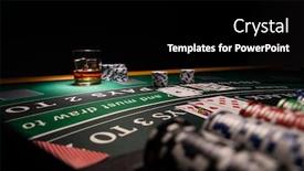  Presentation with casino black jack - PPT theme enhanced with casino-black-jack-table background and a black colored foreground